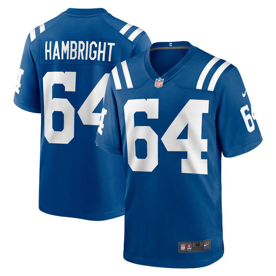 Men Indianapolis Colts 64 Arlington Hambright Nike Royal Game Player NFL Jersey